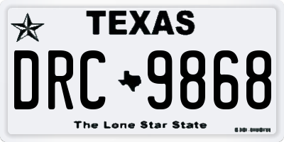 TX license plate DRC9868