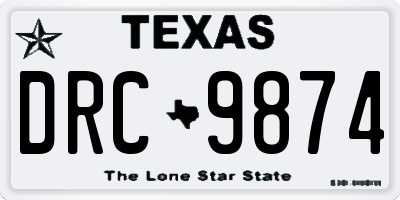 TX license plate DRC9874