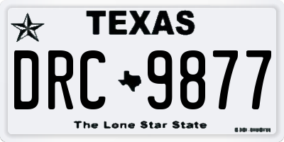 TX license plate DRC9877