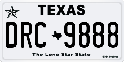 TX license plate DRC9888