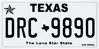 TX license plate DRC9890