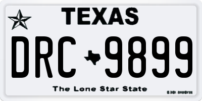 TX license plate DRC9899