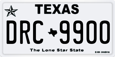 TX license plate DRC9900