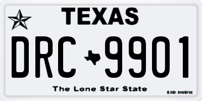 TX license plate DRC9901