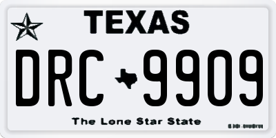 TX license plate DRC9909