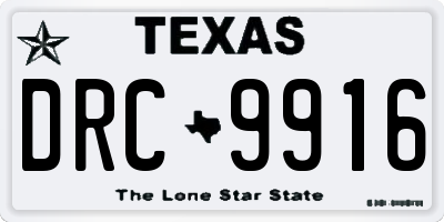 TX license plate DRC9916