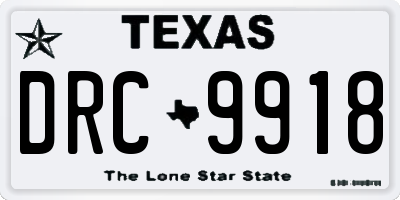 TX license plate DRC9918