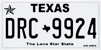 TX license plate DRC9924