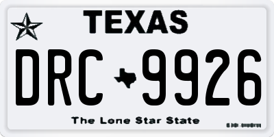 TX license plate DRC9926