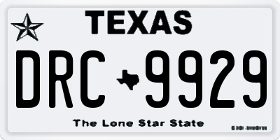 TX license plate DRC9929