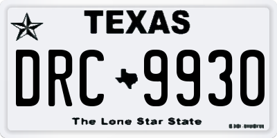 TX license plate DRC9930