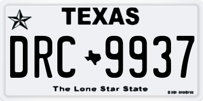 TX license plate DRC9937