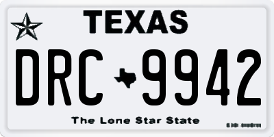 TX license plate DRC9942