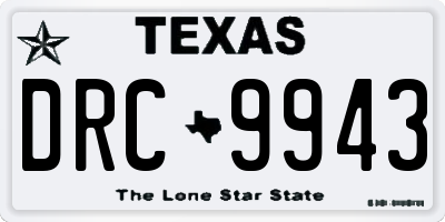 TX license plate DRC9943