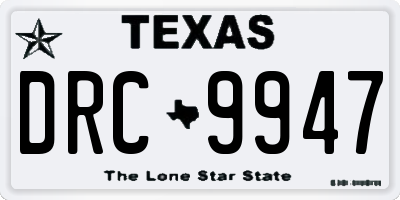 TX license plate DRC9947