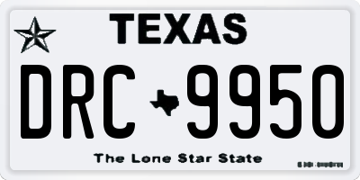 TX license plate DRC9950