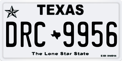 TX license plate DRC9956