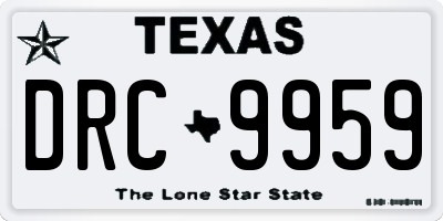 TX license plate DRC9959