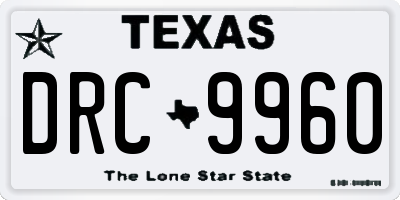 TX license plate DRC9960