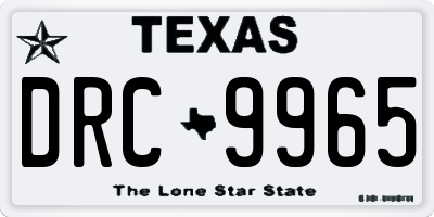 TX license plate DRC9965