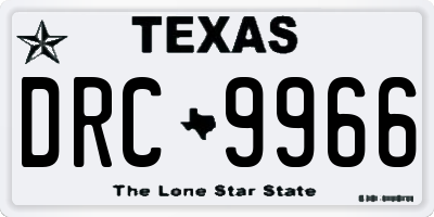 TX license plate DRC9966