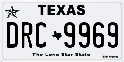 TX license plate DRC9969