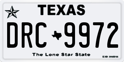 TX license plate DRC9972