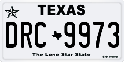 TX license plate DRC9973