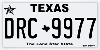 TX license plate DRC9977