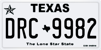 TX license plate DRC9982