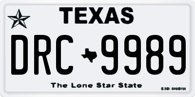 TX license plate DRC9989