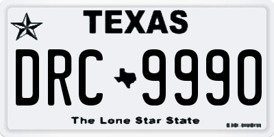 TX license plate DRC9990