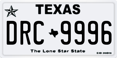 TX license plate DRC9996