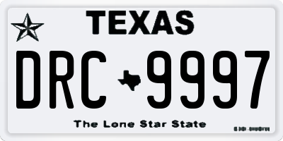 TX license plate DRC9997