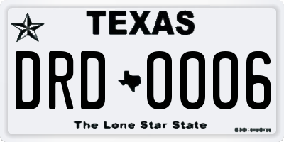 TX license plate DRD0006