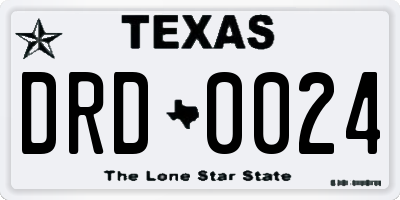 TX license plate DRD0024