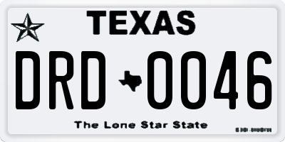 TX license plate DRD0046