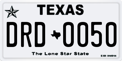 TX license plate DRD0050