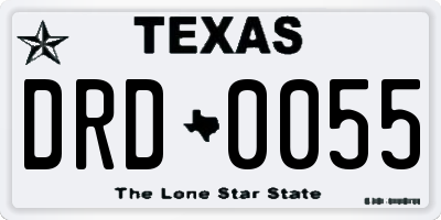 TX license plate DRD0055