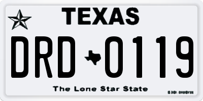 TX license plate DRD0119