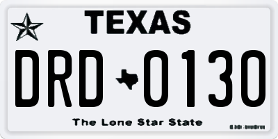 TX license plate DRD0130