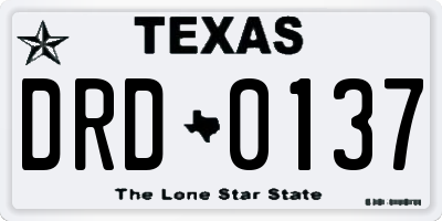 TX license plate DRD0137