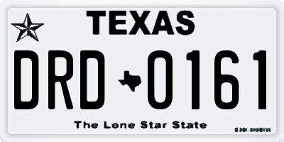 TX license plate DRD0161