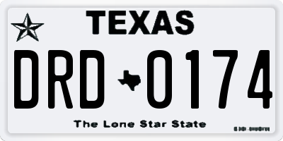 TX license plate DRD0174