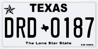 TX license plate DRD0187