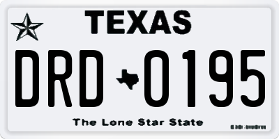 TX license plate DRD0195