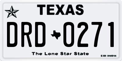 TX license plate DRD0271