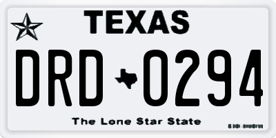 TX license plate DRD0294