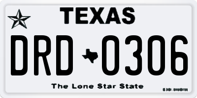 TX license plate DRD0306