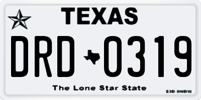 TX license plate DRD0319